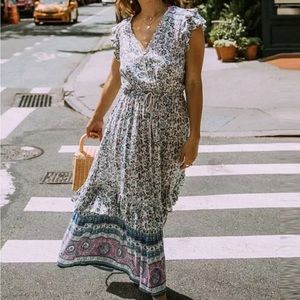 Spell Dahlia Midi Dusty Blue size Small